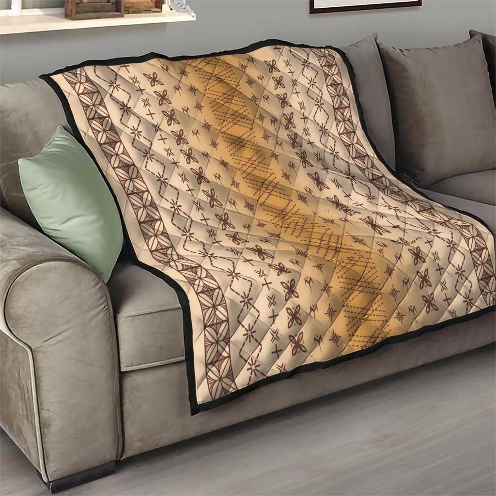 Beige Samoa Malu Tattoo Inspired Quilt LT05 - Polynesian Pride