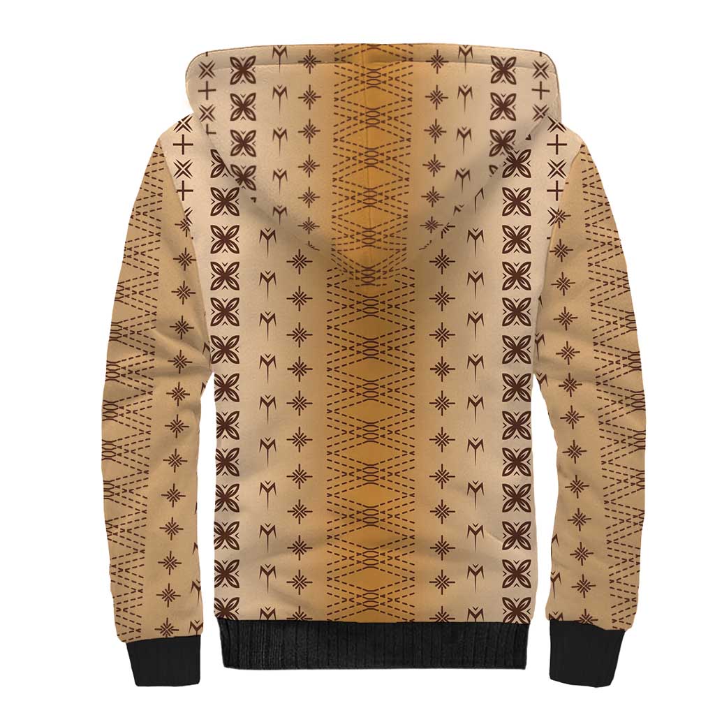 Beige Samoa Malu Tattoo Inspired Sherpa Hoodie - Polynesian Pride