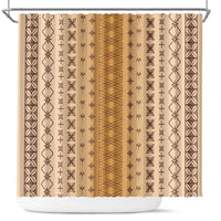 Beige Samoa Malu Tattoo Inspired Shower Curtain - Polynesian Pride