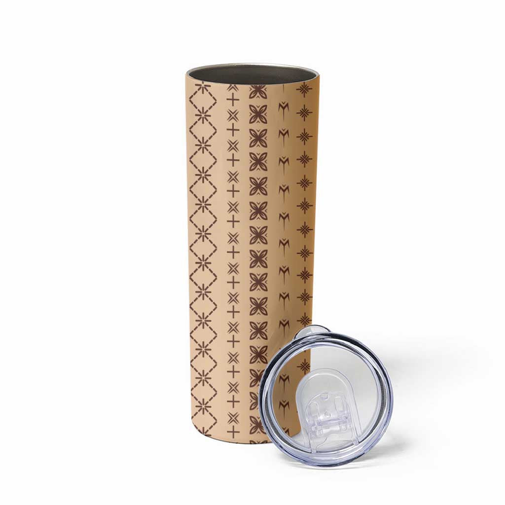 Beige Samoa Malu Tattoo Inspired Skinny Tumbler - Polynesian Pride