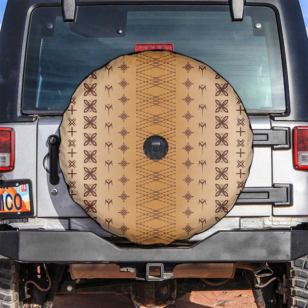 Beige Samoa Malu Tattoo Inspired Spare Tire Cover - Polynesian Pride
