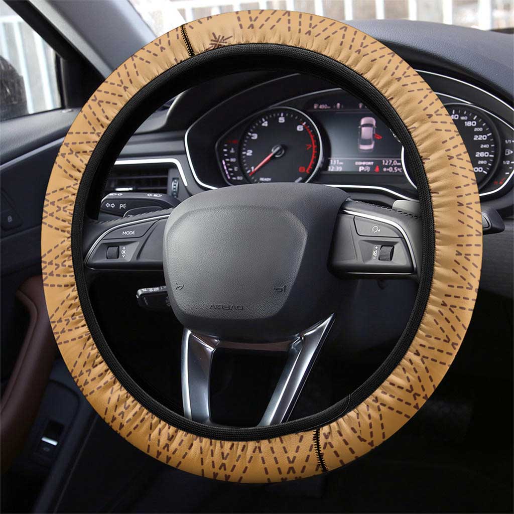 Beige Samoa Malu Tattoo Inspired Steering Wheel Cover LT05 - Polynesian Pride