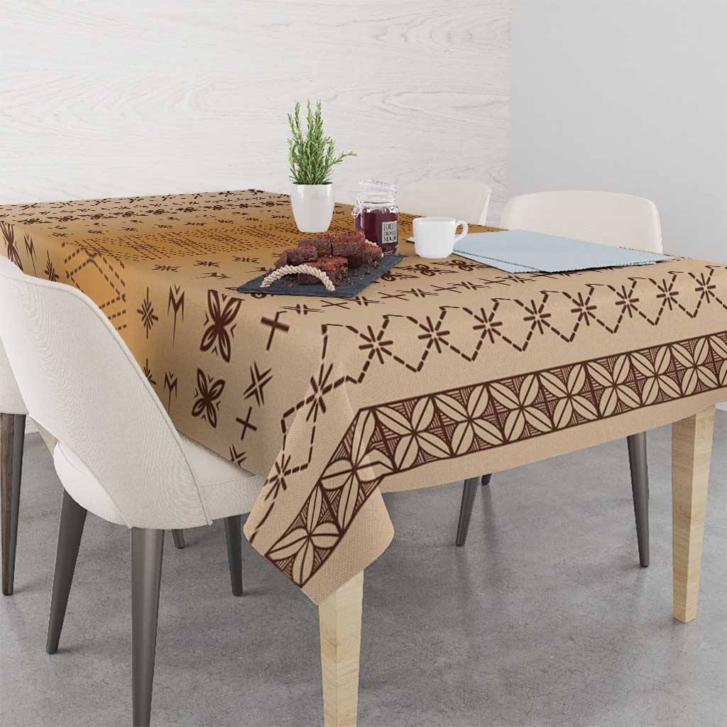Beige Samoa Malu Tattoo Inspired Tablecloth - Polynesian Pride