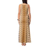 Beige Samoa Malu Tattoo Inspired Tank Maxi Dress LT05 - Polynesian Pride