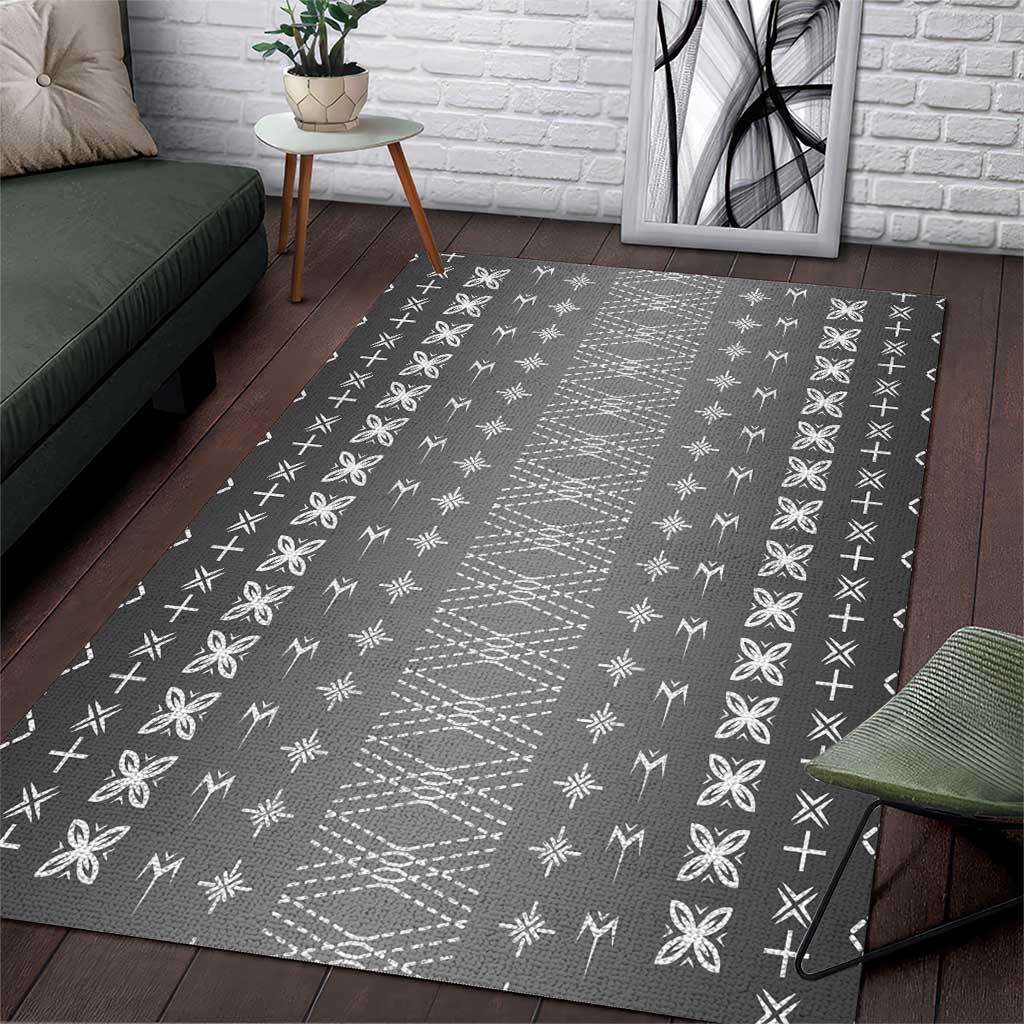 Black Samoa Malu Tattoo Inspired Area Rug - Polynesian Pride