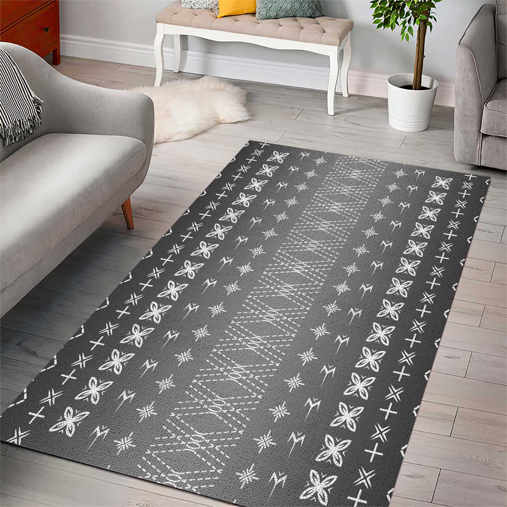 Black Samoa Malu Tattoo Inspired Area Rug - Polynesian Pride