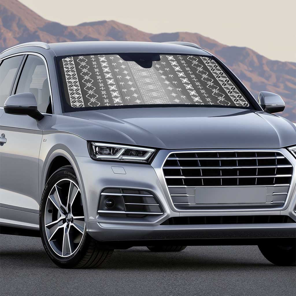 Black Samoa Malu Tattoo Inspired Auto Sun Shade - Polynesian Pride