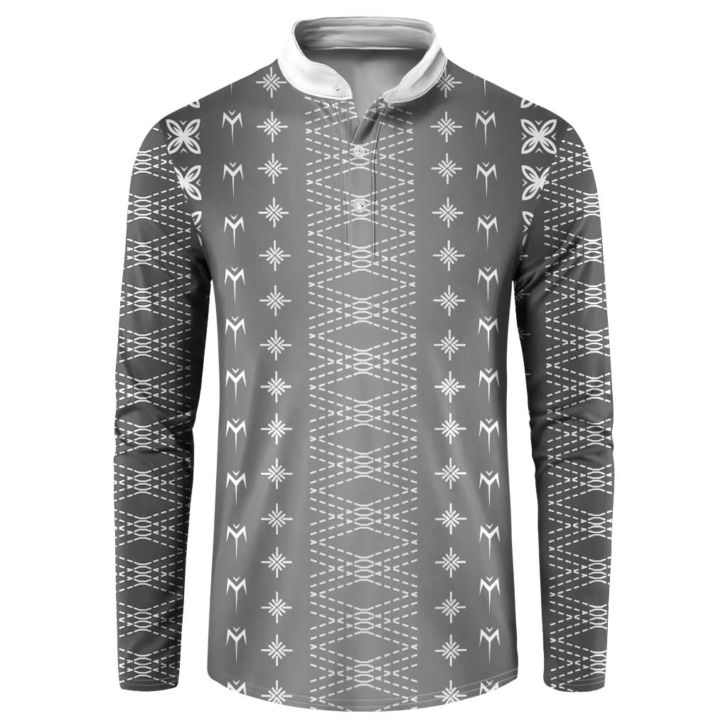 Black Samoa Malu Tattoo Inspired Button Sweatshirt LT05 Black - Polynesian Pride
