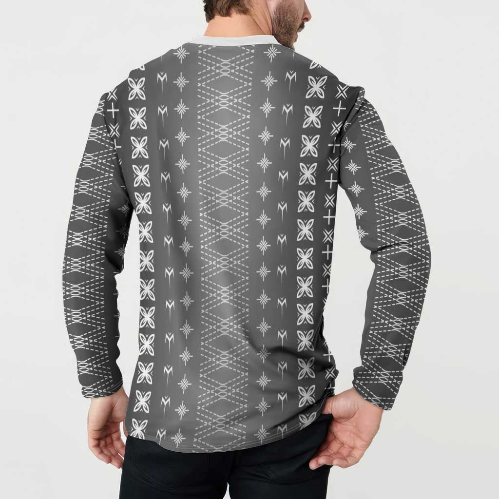Black Samoa Malu Tattoo Inspired Button Sweatshirt LT05 - Polynesian Pride