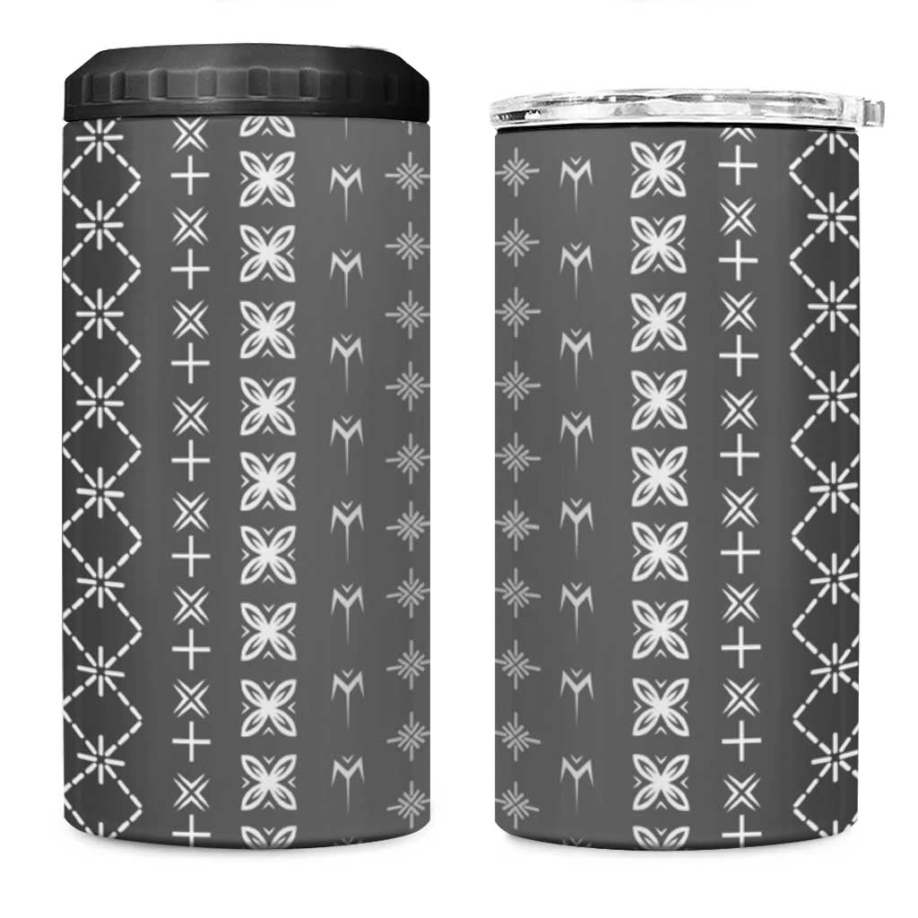 Black Samoa Malu Tattoo Inspired 4 in 1 Can Cooler Tumbler - Polynesian Pride