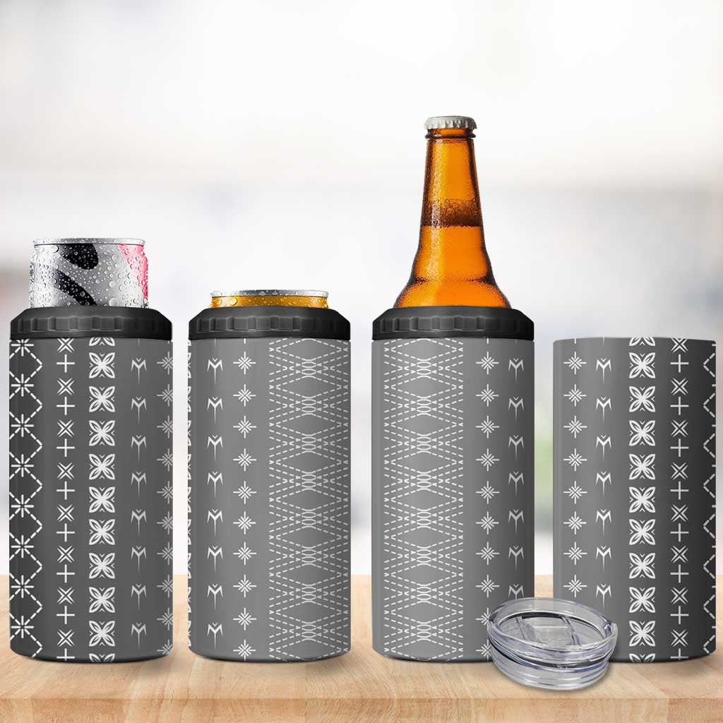Black Samoa Malu Tattoo Inspired 4 in 1 Can Cooler Tumbler - Polynesian Pride