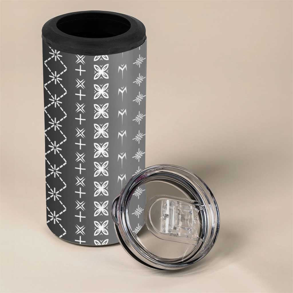 Black Samoa Malu Tattoo Inspired 4 in 1 Can Cooler Tumbler - Polynesian Pride