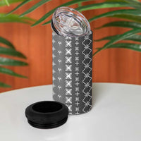 Black Samoa Malu Tattoo Inspired 4 in 1 Can Cooler Tumbler - Polynesian Pride