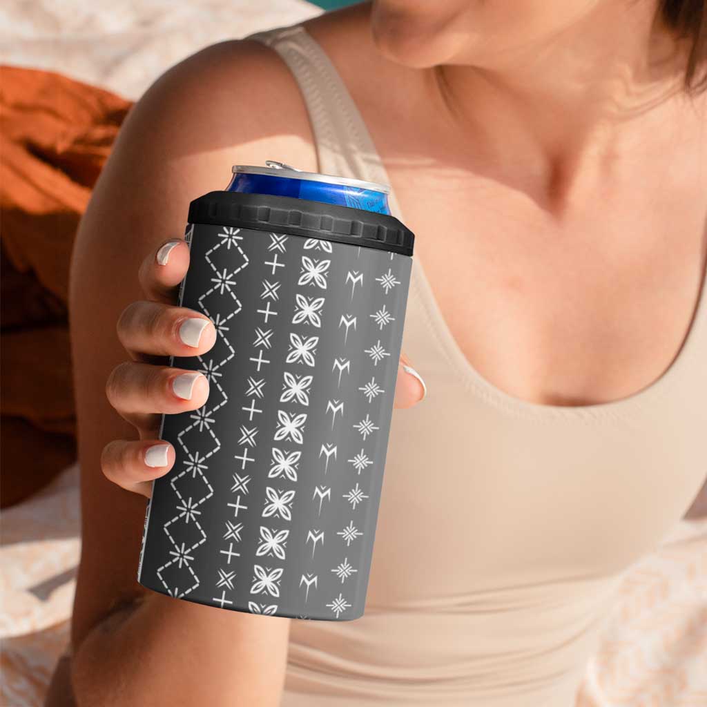 Black Samoa Malu Tattoo Inspired 4 in 1 Can Cooler Tumbler - Polynesian Pride