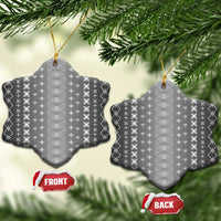 Black Samoa Malu Tattoo Inspired Ceramic Ornament - Polynesian Pride