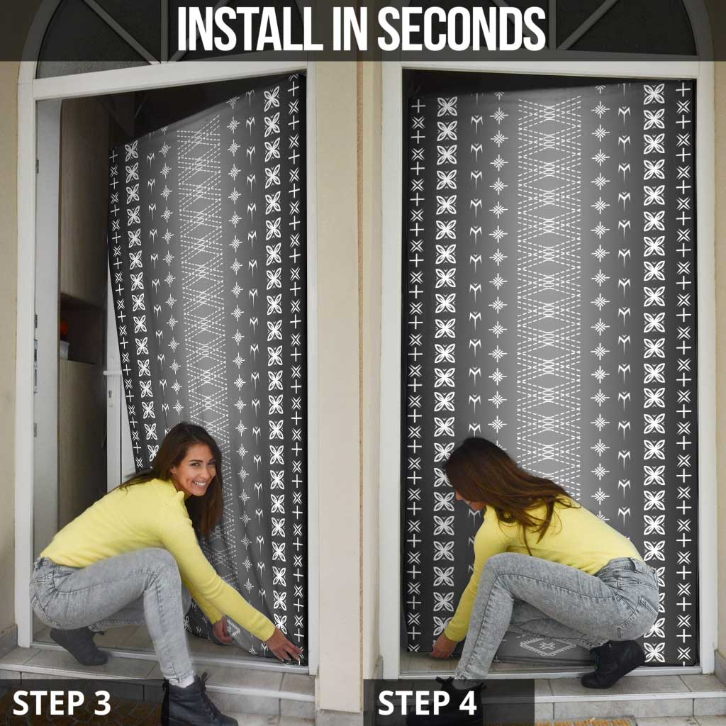 Black Samoa Malu Tattoo Inspired Door Cover - Polynesian Pride