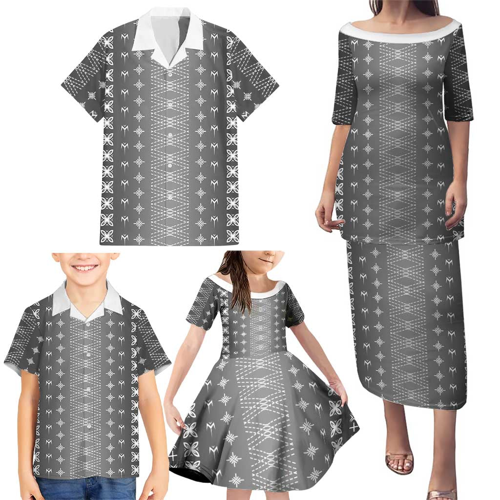 Black Samoa Malu Tattoo Inspired Family Matching Puletasi and Hawaiian Shirt LT05 - Polynesian Pride