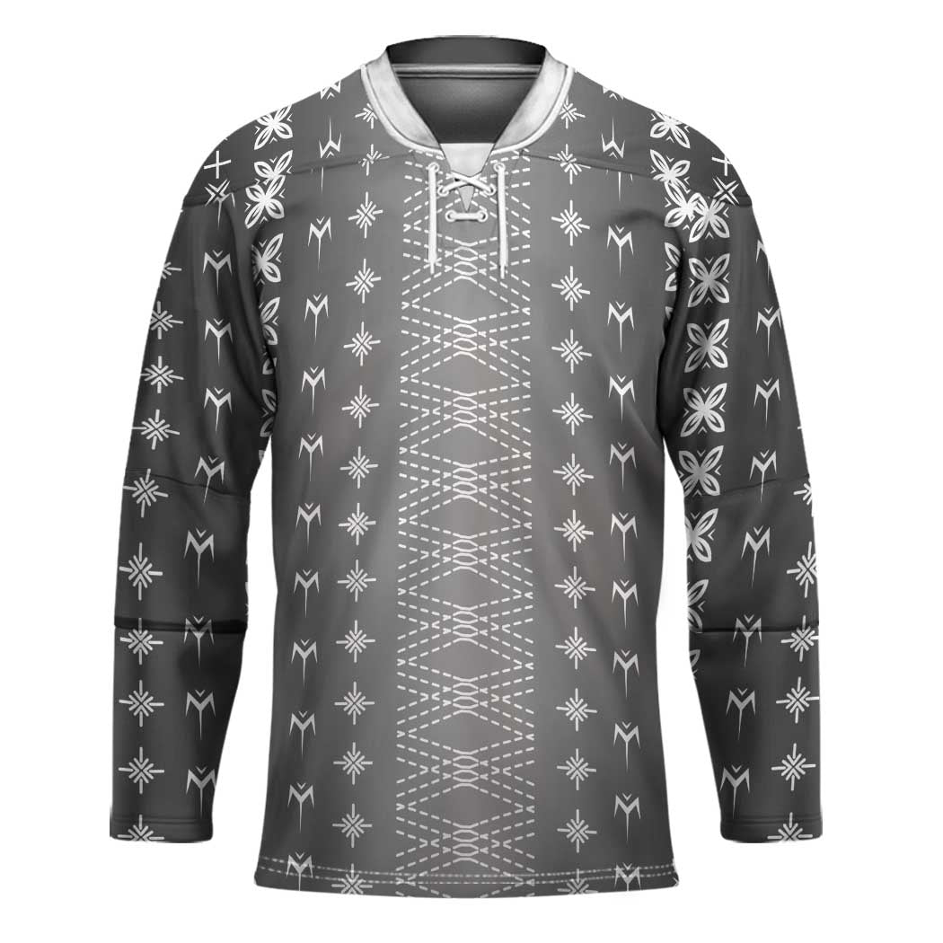 Black Samoa Malu Tattoo Inspired Hockey Jersey - Polynesian Pride