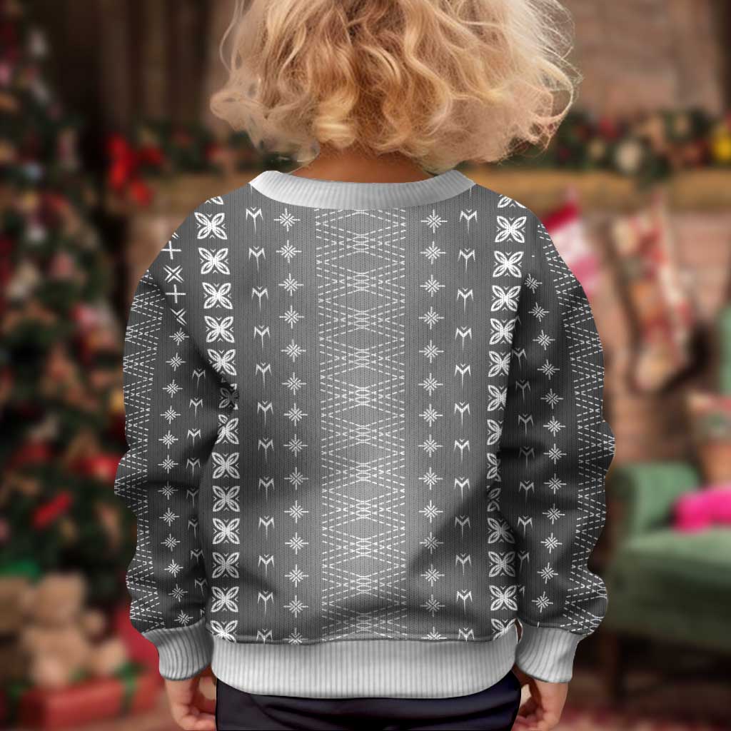 Black Samoa Malu Tattoo Inspired Kid Ugly Christmas Sweater - Polynesian Pride
