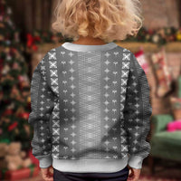 Black Samoa Malu Tattoo Inspired Kid Ugly Christmas Sweater - Polynesian Pride
