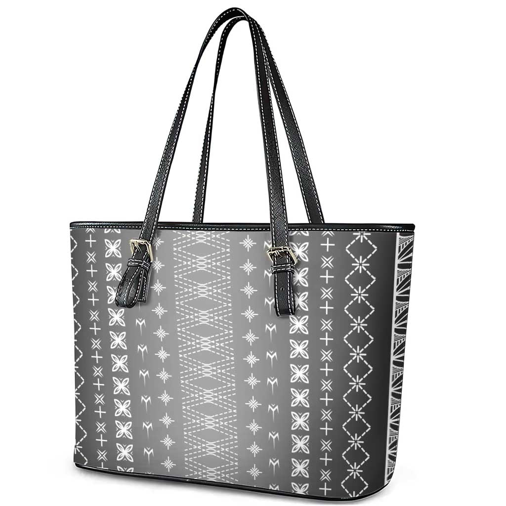 Black Samoa Malu Tattoo Inspired Leather Tote Bag - Polynesian Pride