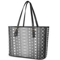 Black Samoa Malu Tattoo Inspired Leather Tote Bag - Polynesian Pride