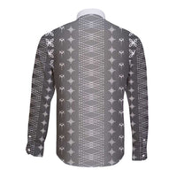 Black Samoa Malu Tattoo Inspired Long Sleeve Button Shirt LT05 - Polynesian Pride