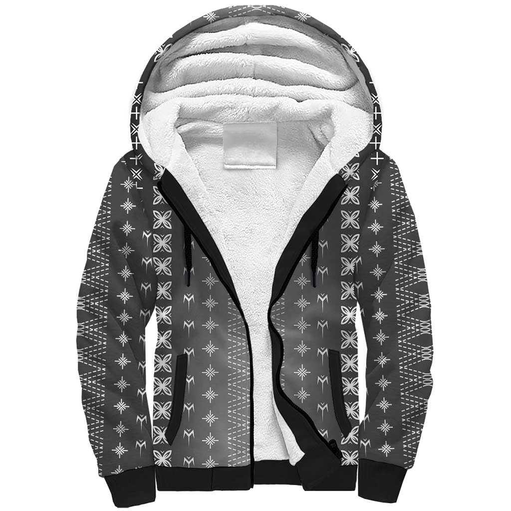 Black Samoa Malu Tattoo Inspired Sherpa Hoodie - Polynesian Pride