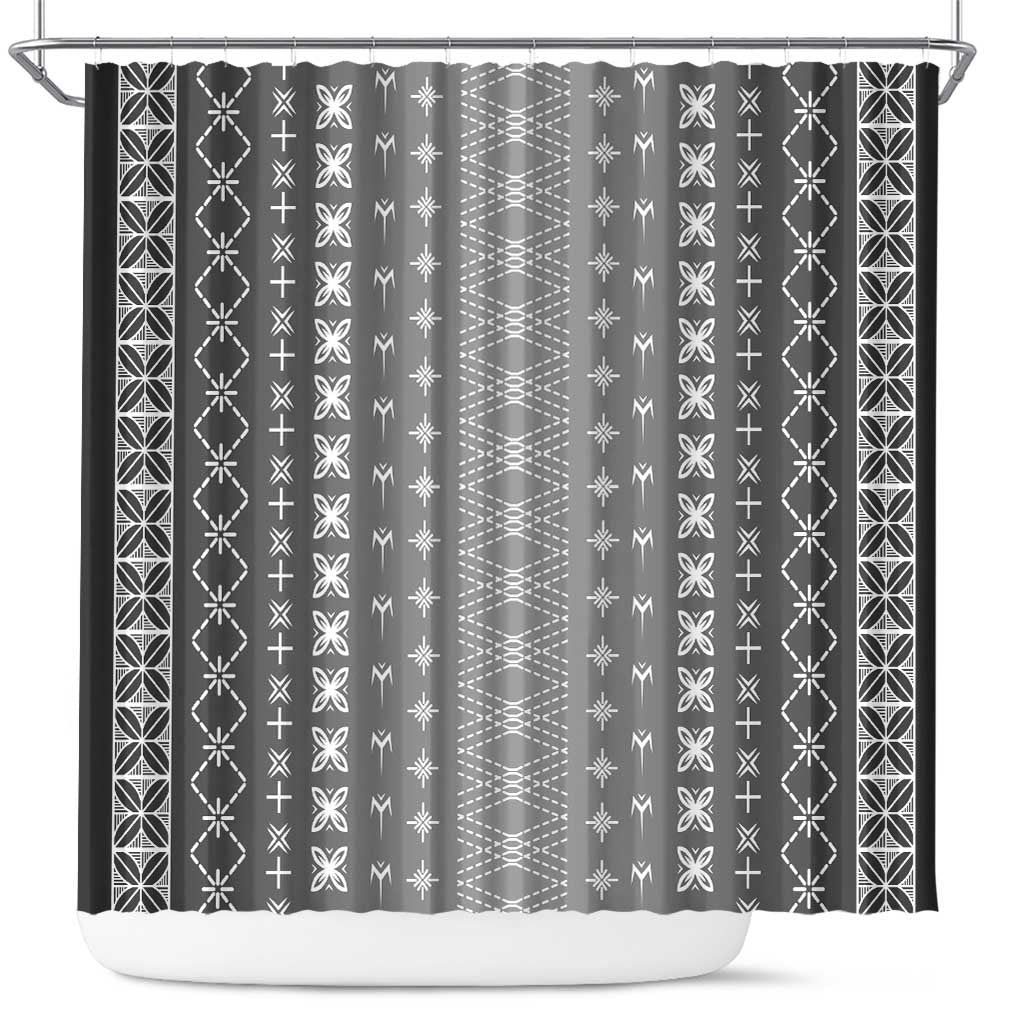 Black Samoa Malu Tattoo Inspired Shower Curtain - Polynesian Pride
