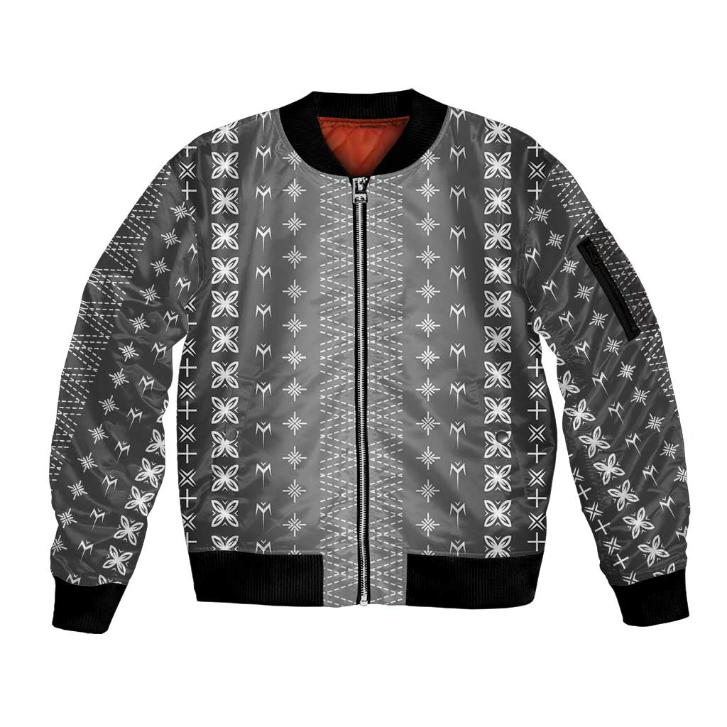Black Samoa Malu Tattoo Inspired Sleeve Zip Bomber Jacket LT05 Unisex Black - Polynesian Pride