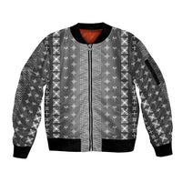 Black Samoa Malu Tattoo Inspired Sleeve Zip Bomber Jacket LT05 Unisex Black - Polynesian Pride