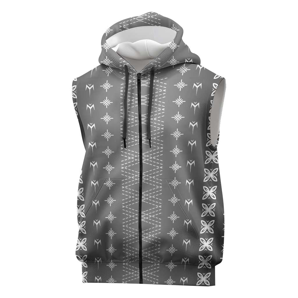 Black Samoa Malu Tattoo Inspired Sleeveless Zip Hoodie - Polynesian Pride
