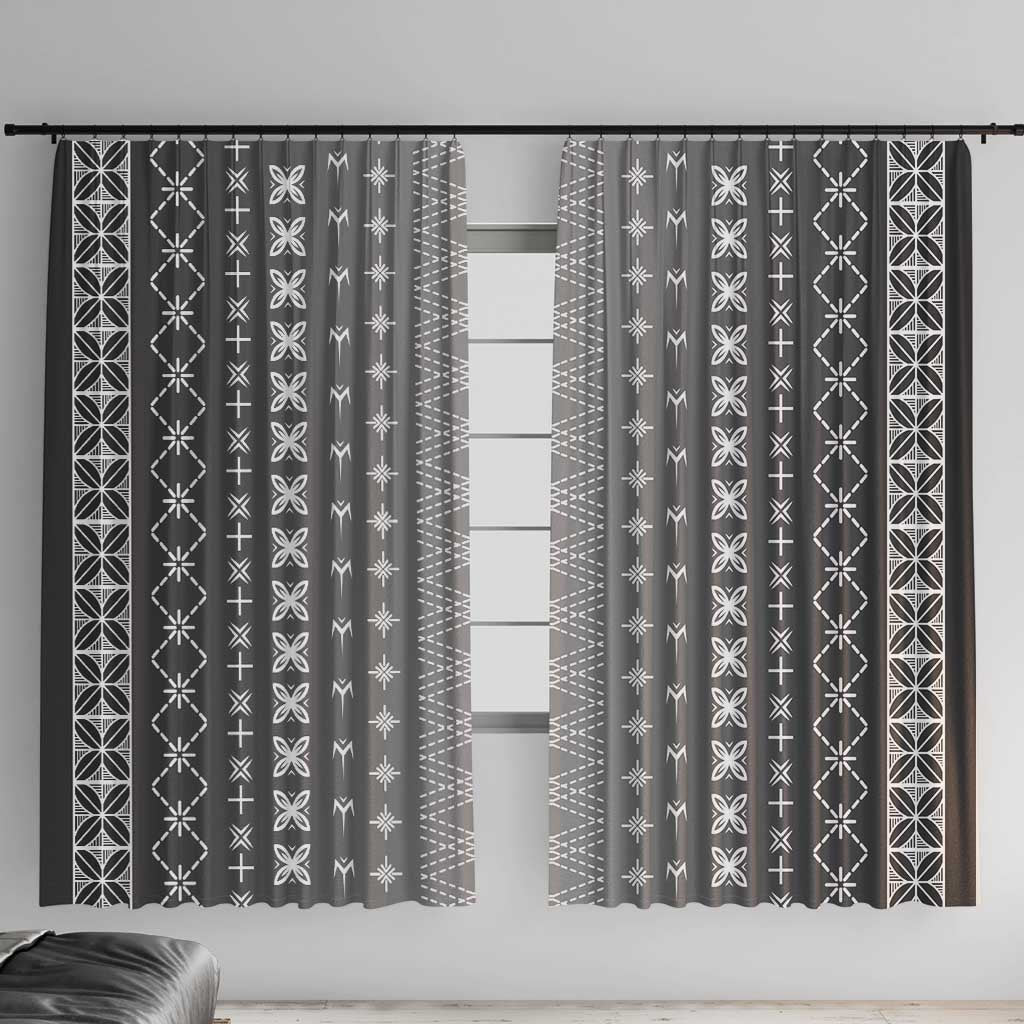 Black Samoa Malu Tattoo Inspired Window Curtain - Polynesian Pride