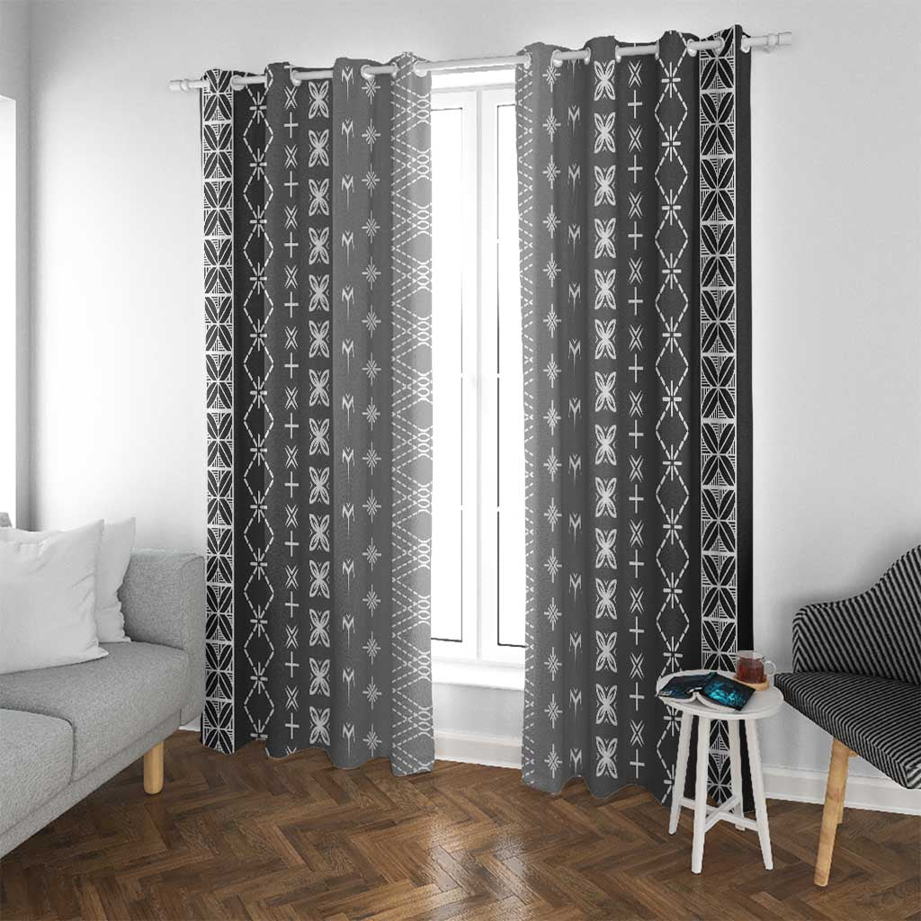 Black Samoa Malu Tattoo Inspired Window Curtain - Polynesian Pride