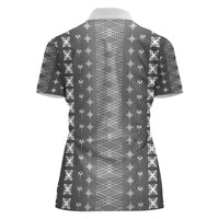 Black Samoa Malu Tattoo Inspired Women Polo Shirt - Polynesian Pride