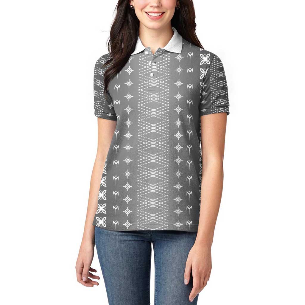 Black Samoa Malu Tattoo Inspired Women Polo Shirt - Polynesian Pride