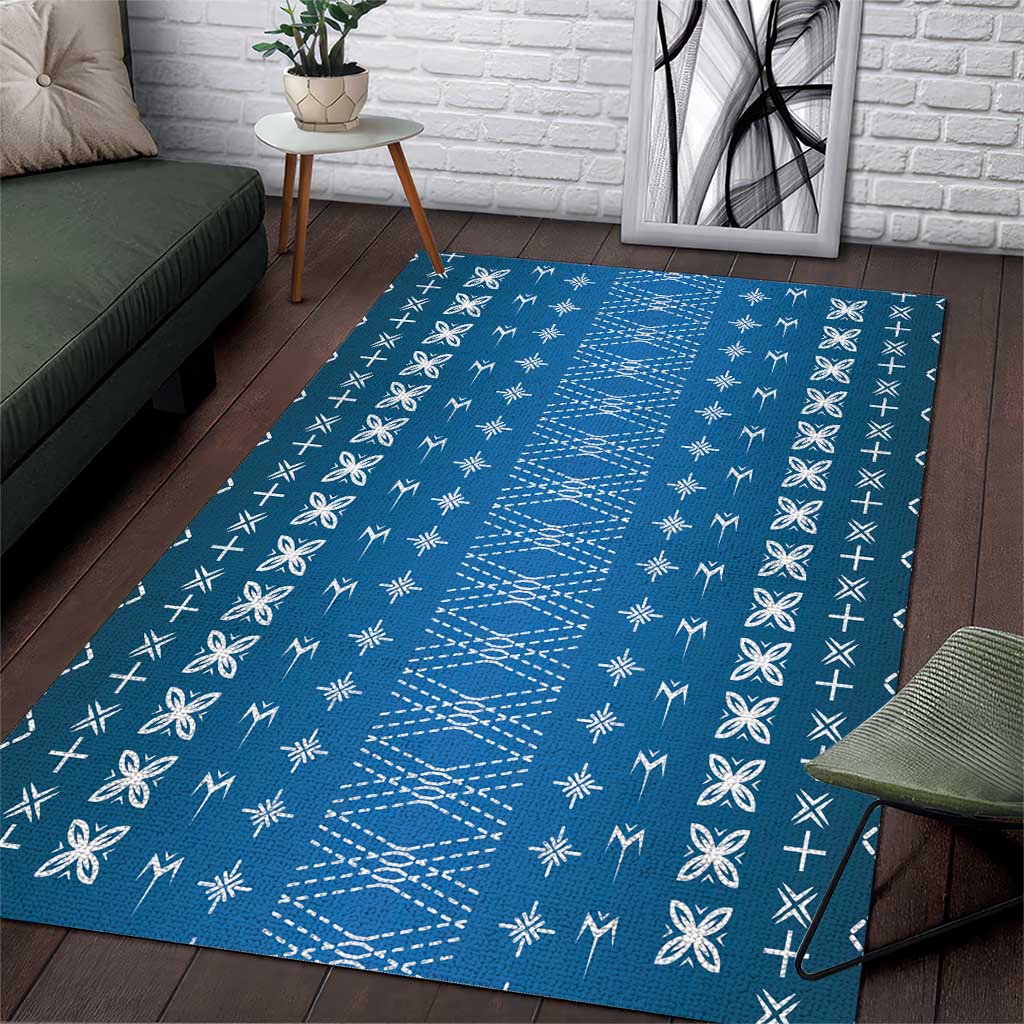 Blue Samoa Malu Tattoo Inspired Area Rug - Polynesian Pride