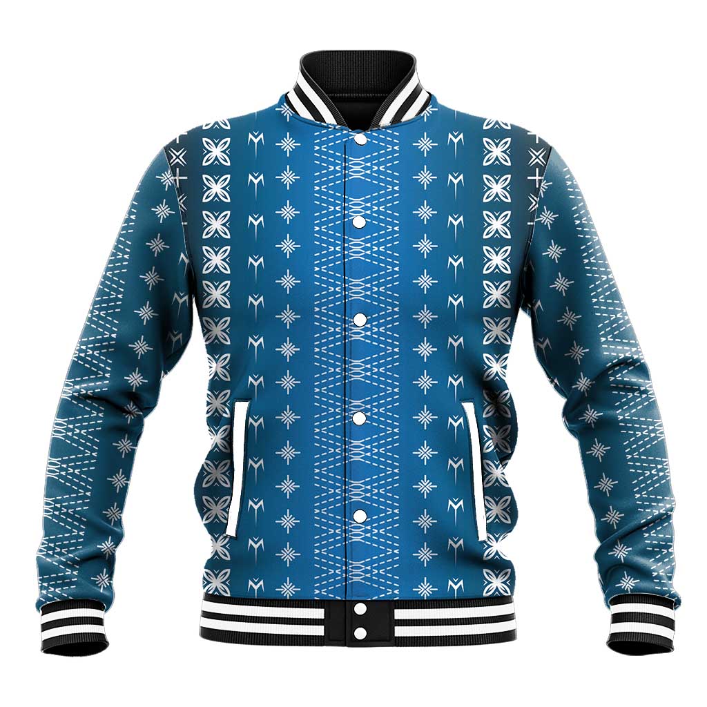 Blue Samoa Malu Tattoo Inspired Baseball Jacket LT05 Unisex Blue - Polynesian Pride