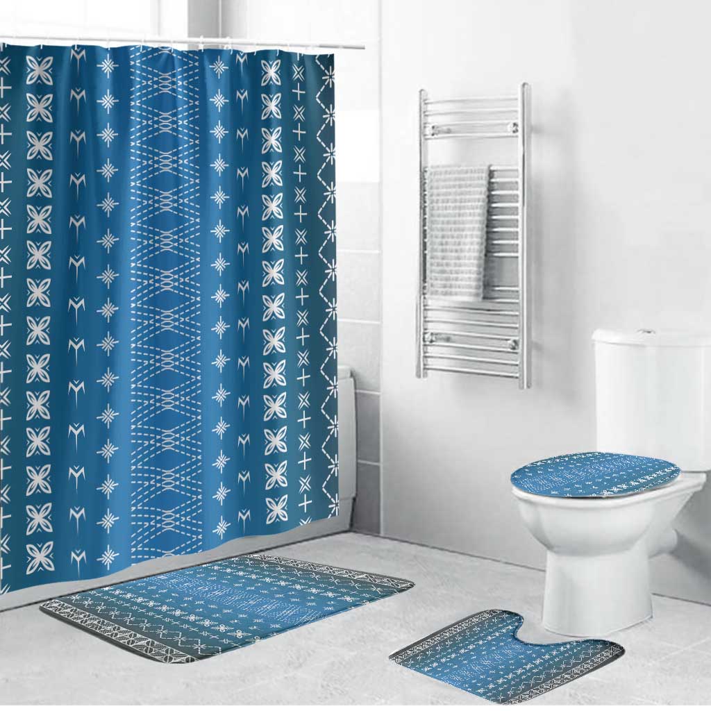 Blue Samoa Malu Tattoo Inspired Bathroom Set - Polynesian Pride
