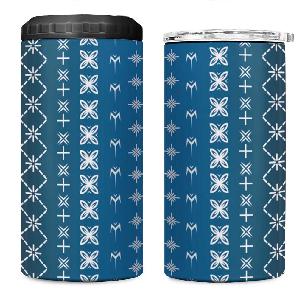 Blue Samoa Malu Tattoo Inspired 4 in 1 Can Cooler Tumbler - Polynesian Pride