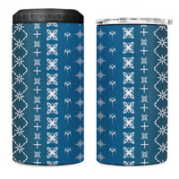 Blue Samoa Malu Tattoo Inspired 4 in 1 Can Cooler Tumbler - Polynesian Pride
