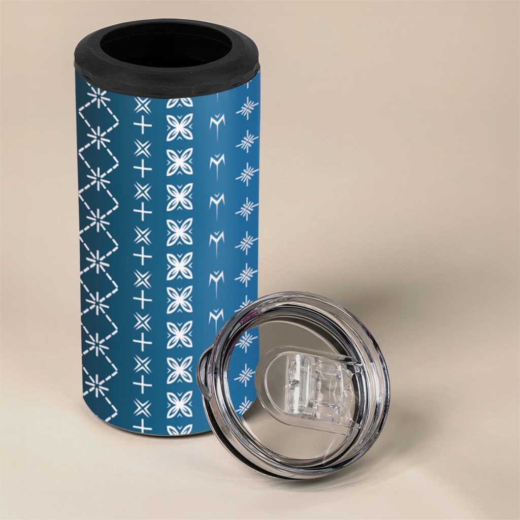 Blue Samoa Malu Tattoo Inspired 4 in 1 Can Cooler Tumbler - Polynesian Pride