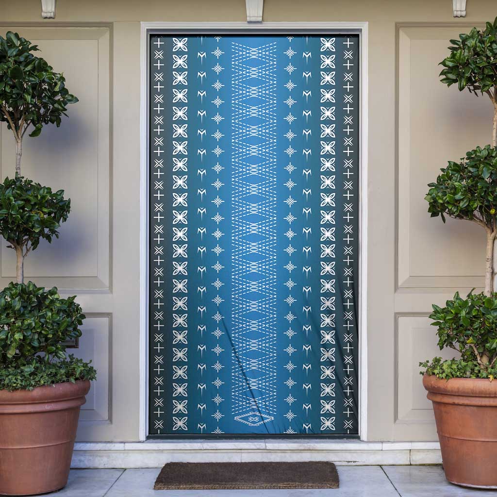 Blue Samoa Malu Tattoo Inspired Door Cover - Polynesian Pride
