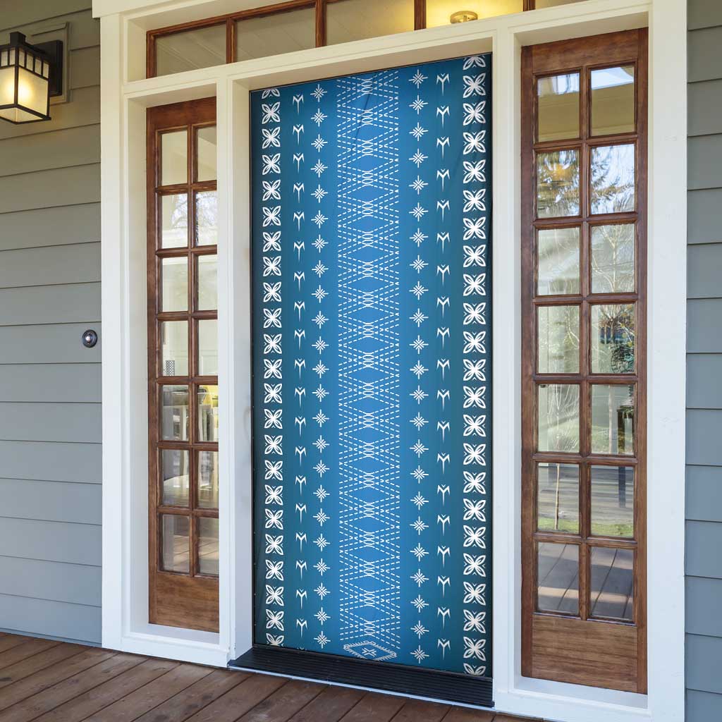 Blue Samoa Malu Tattoo Inspired Door Cover - Polynesian Pride