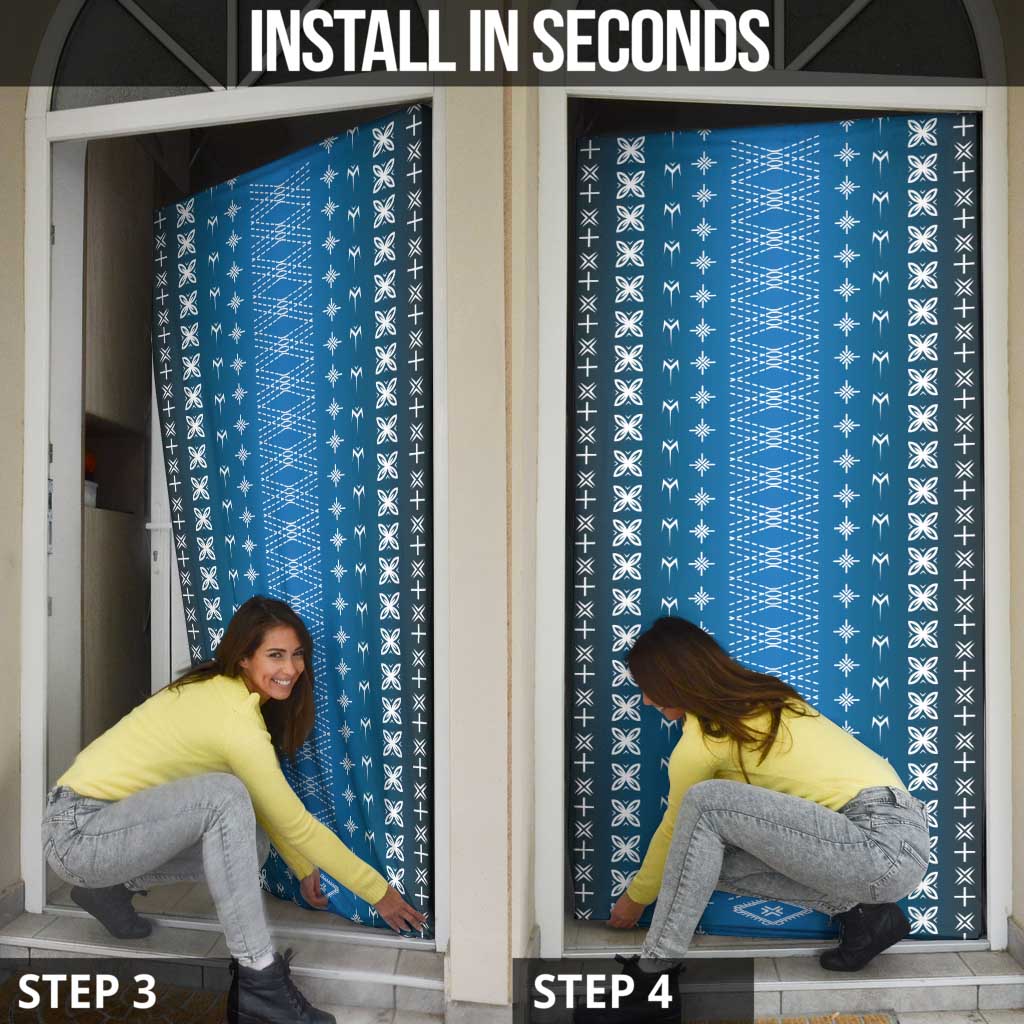 Blue Samoa Malu Tattoo Inspired Door Cover - Polynesian Pride