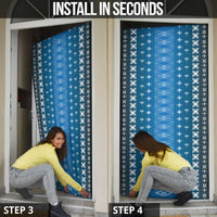 Blue Samoa Malu Tattoo Inspired Door Cover - Polynesian Pride