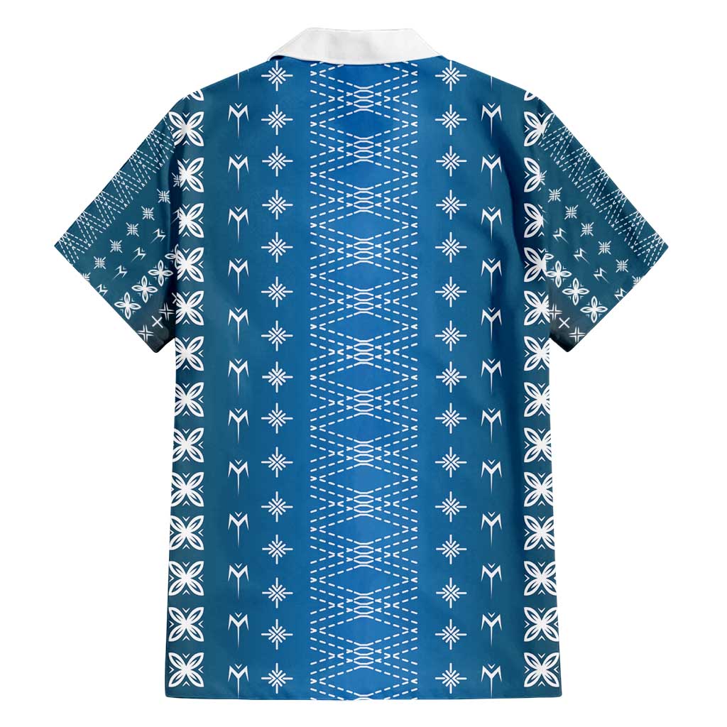 Blue Samoa Malu Tattoo Inspired Family Matching Puletasi and Hawaiian Shirt - Polynesian Pride