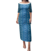 Blue Samoa Malu Tattoo Inspired Family Matching Puletasi and Hawaiian Shirt - Polynesian Pride