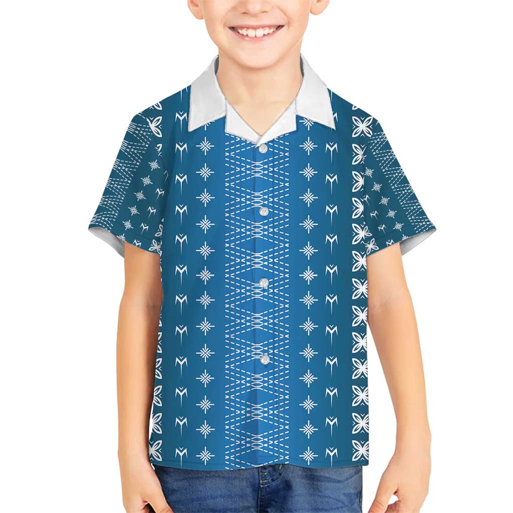 Blue Samoa Malu Tattoo Inspired Family Matching Puletasi and Hawaiian Shirt - Polynesian Pride