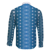 Blue Samoa Malu Tattoo Inspired Family Matching Short Sleeve Bodycon Dress and Hawaiian Shirt - Polynesian Pride